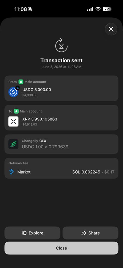 The image shows a phone screen displaying three different transactions, including one for Bitcoin, another for Etherium, and a third for Ripple. The text on the screen reads "Transaction sent", indicating that the transactions have been completed or are currently being processed. The phone is turned off, suggesting it might be in standby mode or not actively connected to any network at the moment.