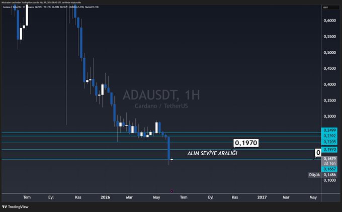 The image shows a line graph displayed on a computer screen, showing the closing price of different cryptocurrencies over time. The chart seems to be about Bitcoin specifically, as indicated by the title "BTC hacminde az da olsa artış var...Pek güvenilir bir altcoin değildir". This image would be useful for a trader looking to make decisions related to investing in or monitoring cryptocurrency markets.