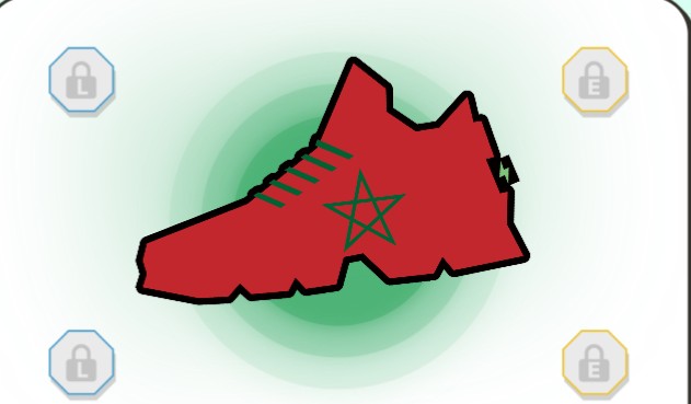 The image features a red shoe with a green star on top, which appears to be a symbol or logo for a brand. The shoe is positioned centrally within the frame of the image. In addition to the shoe, there are four lock symbols surrounding it, suggesting that this could be an advertisement or promotional material related to locks and security systems.