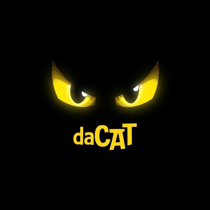 The image features a logo with yellow eyes that say "daCAT" written below them, set against a black background. The text "Keep watch on the relentless communities." is also present in the image. This combination of elements suggests that the logo represents a brand or company related to online security and vigilance, possibly emphasizing the importance of staying alert and aware of potential threats in today's digital world.