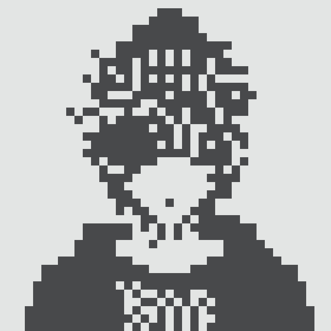 A pixelated portrait of a person with "normiesART" visible on their shirt, likely representing an NFT or digital artwork, in relation to the post's celebratory context.