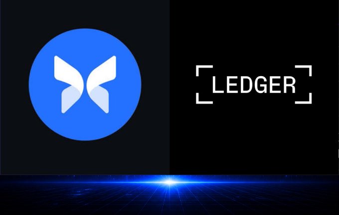 A graphic displaying the Fantom logo next to the Ledger logo against a dark blue background with a lens flare.