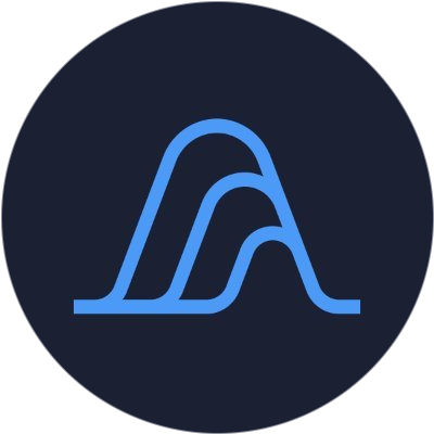 A blue stylized "A" logo inside a dark circular badge, representing the airdrop point system being discussed in the post, which calculates a potential per-point valuation jump from $9 to $44 based on an estimated total point cap of 11 million.
