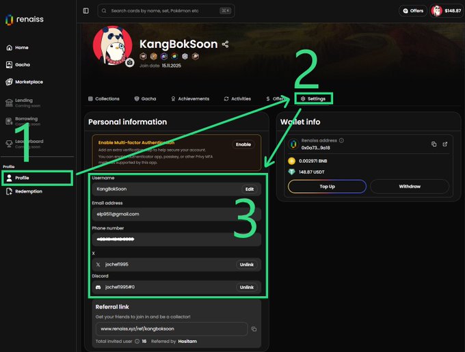 The image shows a screenshot of a computer program that allows users to browse personal information about other users by accessing their profile details. It also features a "Referential Link" button that enables one to send a message or request information from another user, such as a contact list or game statistics. The image is accompanied by a caption that provides insight into the purpose of the program and how it can be utilized in certain situations, including the reference to a Discord account for archiving data or providing information about a bowtie pack.