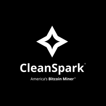 CleanSpark logo (ticker: CLSK) on a black background with the tagline 'America's Bitcoin Miner®'.