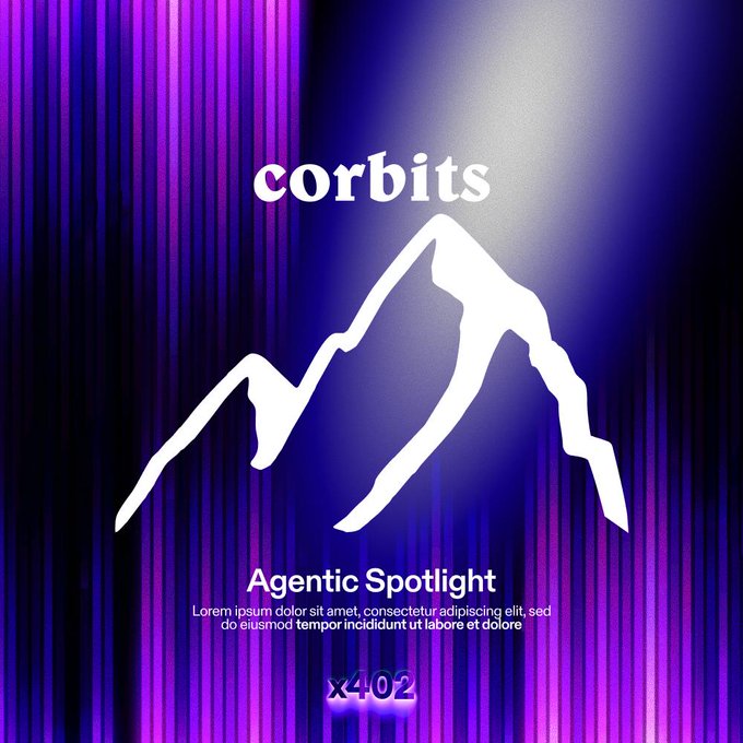 The image features a purple background with white text that reads "Corbits". Below this, there are two lines of text that say "Agents take on more complex tasks" and " Teams need a reliable way to govern, orchestrate, and track every action". The image also includes an image of a mountain in the top right corner.