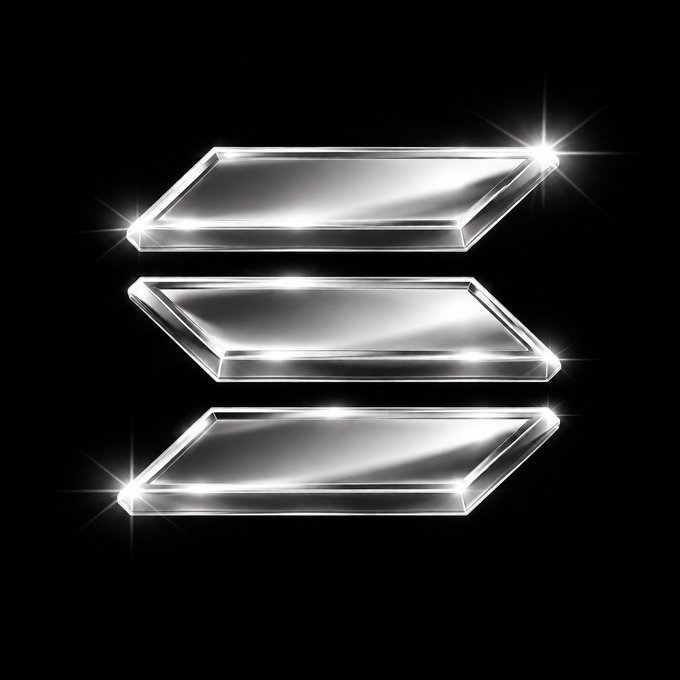 Three glowing, chrome-plated rectangular bars stack vertically against a black background, resembling the Solana logo. The sleek, metallic design and enigmatic presentation visually amplify the post's teaser about an upcoming significant event on the Solana network on August 13.
