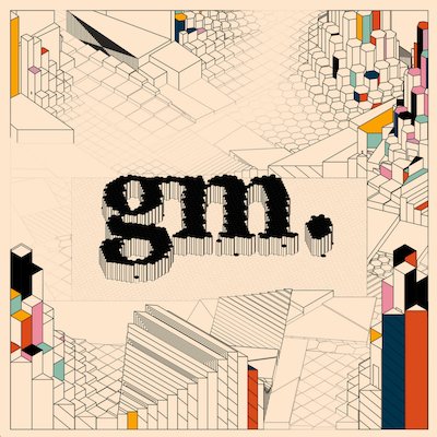 The image is a stylized graphic featuring the text "gm." in a textured, glitchy black font at the center, surrounded by an isometric line-drawn cityscape with colorful geometric buildings and a grid pattern background, conveying a futuristic digital aesthetic.

This visual complements the post's message by combining the casual crypto greeting "gm" (good morning) with a tech-forward cityscape, reinforcing the DeFi/infrastructure branding of Tria's liquidity routing platform.