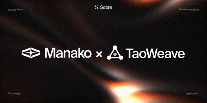 The image features a logo for Manako, which is a company that has recently made an investment in TaoWeave. The logo includes a stylized "M" and a triangle with a dot at its center, symbolizing the partnership between these two companies. The background of the logo is black, making it stand out against the white text. The image also contains some text that reads: "Manako x TaoWeave", which further emphasizes the connection between the two companies.