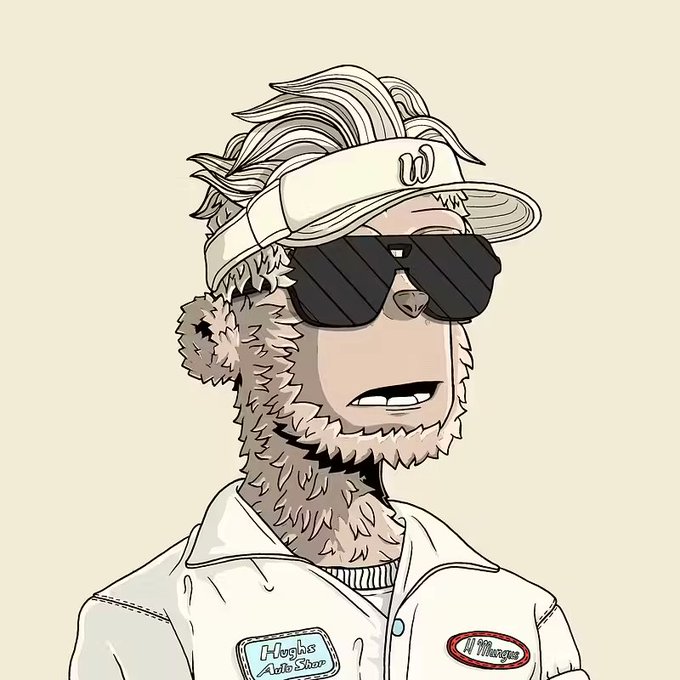 A stylized illustration depicts an anthropomorphic llama character wearing a white "W" visor, black sunglasses, and a collared shirt featuring "Hogies Auto Glass" and "W Magus" patches. The llama's design and sunglasses give off a cool, relaxed vibe fitting the casual "Gm y00ts" (y00ts is a Solana NFT collection) greeting.