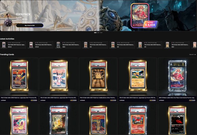The image shows a collection of cards displayed on a website or app for sale. The cards are arranged in rows with various designs and colors, showcasing their unique features. The text "Renaiss là gì? Một góc nhìn đơn giản không sai, nhưng theo mình, nếu chỉ trúng card hiếm hay các campaign cộng đây." is present. The cards are displayed in a grid format with each row containing multiple cards, making it easy for potential buyers to browse and compare the available options.