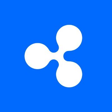 The image shows the Ripple cryptocurrency logo—three white circular shapes connected in a triangular formation on a blue background—representing the XRP token discussed in the accompanying post about the CLARITY Act's failure and Ripple's continued legal standing.
