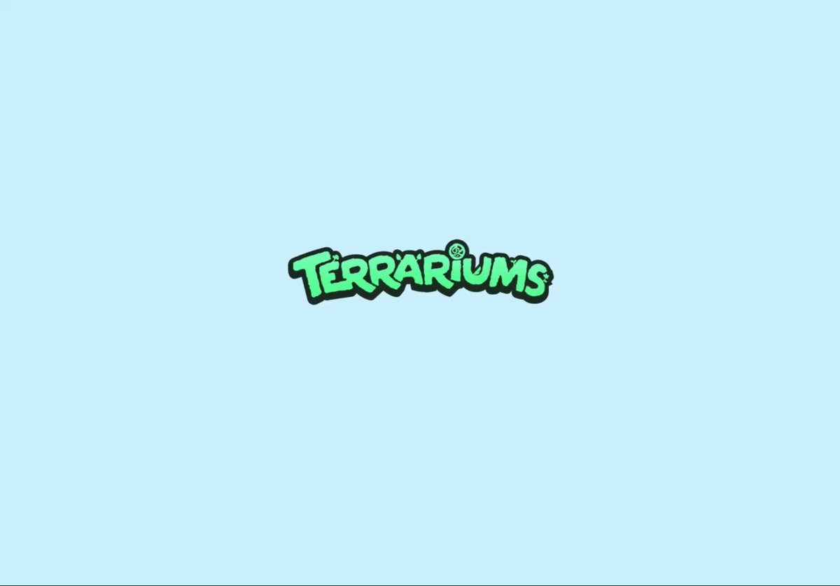 The image features a blue background with the word "terrariums" written in green letters at the top, followed by an explanation of the game's title. The text also includes a reference to the Axie Infinity ecosystem, which is known for its immersive gameplay and engaging story.
