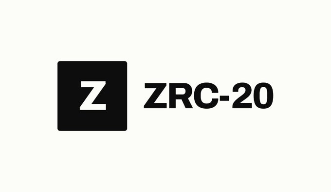 A simple black and white logo featuring a black square with the letter "Z" next to the text "ZRC-20".