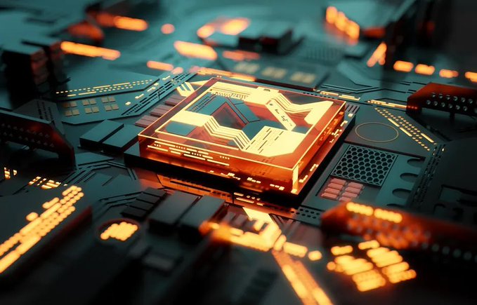 The image shows a 3D rendering of a circuit board with a square-shaped component that glows orange. The circuit board appears to be made up of various electronic components and wires, creating an intricate network of technology. In the background, there are other electronic devices, including a keyboard and mouse, suggesting a workspace or lab setting.

The image is related to a post discussing Bitcoin and its future in the era of quantum computing. The post suggests that Bitcoin may face challenges from quantum computers due to their ability to perform complex calculations at an accelerated pace compared to classical computers. However, it also presents an opportunity for those who can develop innovative solutions using both classical and quantum hardware to create a hybrid network where the strengths of each complement one another.