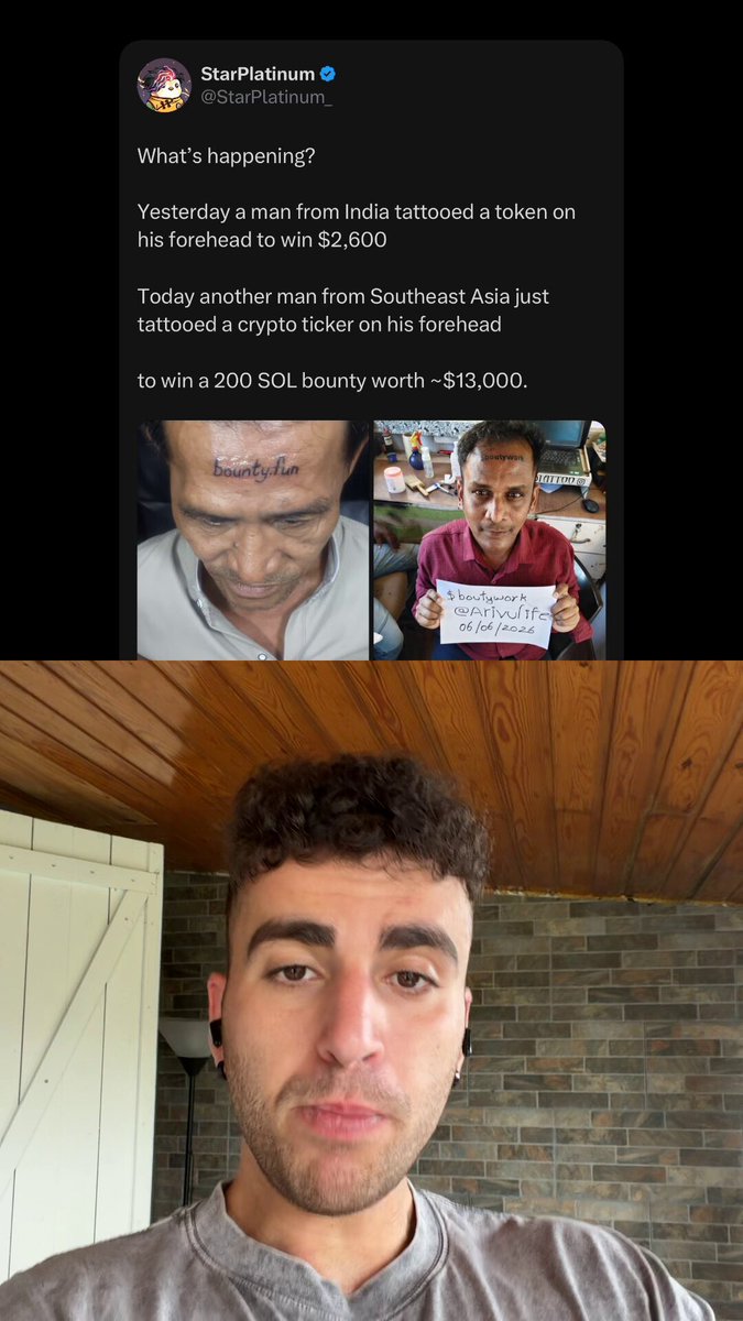 The image is an album cover of two posts from an individual named Pumpfun, who is facing charges related to a cancerous platform that he created. The post says, "I pumpkins a cancerous platform and the reason why crypto is not going to get the retail again". One of the images is a photo or screenshot from social media featuring Pumpfun and another image with a man in a pink shirt holding up an informational sign about his platform.