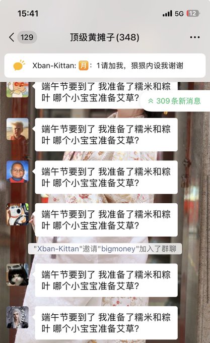 The image shows a phone screen with several posts displayed, including one that reads "Xuan-kitten? big money?". The text appears to be in Chinese or another language, which might make it difficult for some people to understand the content of the message.