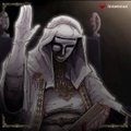 A hooded, masked figure with a weathered, battle-worn appearance points forward ominously against a dark background, evoking a mysterious, tournament-like atmosphere that fits the post's giveaway announcement for an "insomnusxyz" event. The username "INSOMNUS" appears faintly in the upper right corner, tying the artwork directly to the contest being promoted via the tinyurl link.