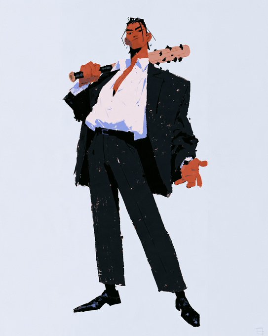 An illustration depicts a person in a black suit holding a microphone resting on their shoulder.