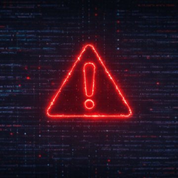 A glowing red warning triangle with an exclamation mark pulses against a backdrop of scrolling code, symbolizing the critical security alert following the Allbridge Core protocol drain. The image visually reinforces the urgent call for liquidity providers to withdraw their funds before further losses occur.