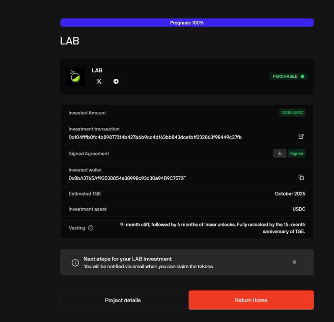The image shows a computer screen displaying a webpage with information about investing in a company called Lab. The text on the page indicates that there are two investment options available, one of which is a lab asset class. The other option is an exchange fund. The screen also provides details about how to invest and what to do if you want to return home.