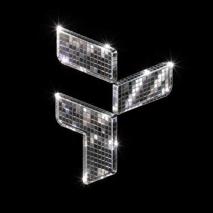 The image features a 3D rendering of a silver logo composed of three squares connected by lines, creating an abstract design that resembles a tree or a flower. The logo is set against a black background, which makes its metallic sheen stand out even more. The caption provided in the image seems to be related to the content of another post on social media platforms, discussing how Tria's reward system differs from many others by merging engagement, spending, trading, and referrals into one participation layer.