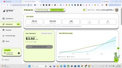 The image shows a web browser displaying a dashboard on xoxno.com with a portfolio value of "$3.92" and what appears to be token allocation charts, likely related to the Grass Season 2 Airdrop mentioned in the post about disappointing rewards.