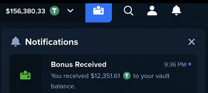This image shows a notification from STAKE stating a bonus of $12,351.61 was received. The post confirms this $12,351 bonus as a gift from STAKE and offers a chance for followers to win a portion of it.