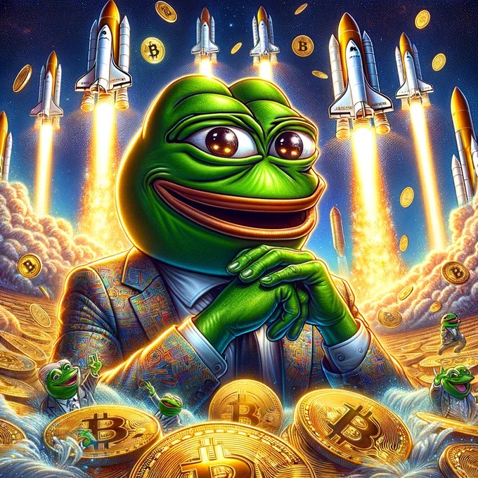 The image features a cartoon frog wearing a suit, surrounded by gold coins and other objects that appear to be worth millions of dollars. The frog has a big smile on its face as if it's celebrating or boasting about its wealth. The caption below the image reads "Saylor lost this battle to win the war $BTC". This suggests that the frog is rich enough to have won a significant amount of money, possibly in a game or competition involving virtual currency.

The image seems to be related to Bitcoin, as it features a cartoon frog wearing a suit and surrounded by gold coins, which are often used as a symbol for digital currency. The post also mentions that the frog is wearing a suit, further reinforcing the connection between the image and the world of cryptocurrency.