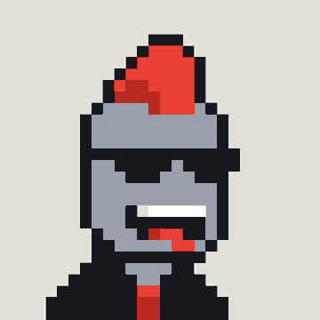 A pixel art image of a character wearing a grey knight-style helmet with a visor, topped with a red plume.