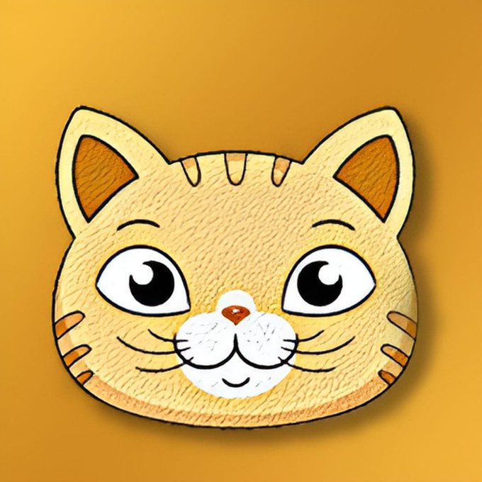 A cute illustrated cartoon cat face with orange and white tabby stripes, large expressive eyes, and a small smile is displayed against a warm orange background, serving as the mascot/logo for the $MONA cryptocurrency presale.