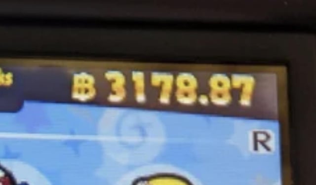 A close-up of a screen displaying a Bitcoin balance of "B 3178.87" on what appears to be a vehicle dashboard, corresponding to the post noting this stash is worth approximately $271 million.