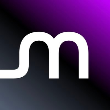 A white stylized lowercase 'm' logo displayed on a purple gradient background.