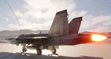A fighter jet speeds low over a desert landscape with afterburners blazing, visually evoking the "Jet Fighter PVP game" developed by Rajin Protocol, featured in the upcoming NEO AMA series hosted by NeoPod. The image's high-octane aviation imagery ties directly to the game's focus on aerial combat gameplay.