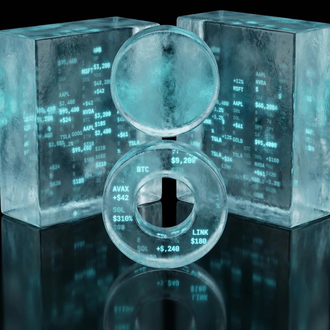 The image features two blue cubes, each with a white circle in the center that displays numbers. The cubes are placed on a black surface, creating a striking contrast against their blue color. The text "Execute your SOL strategy without friction" is written below the cubes, and there's also some text about Solana and its fees.