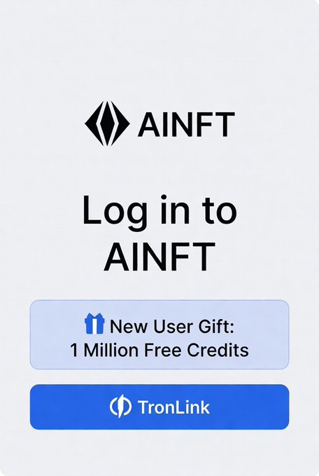 The image shows an advertisement for a new user gift, which includes a free credit of 1 million dollars. The text "New User Gift" indicates that this is a special offer designed specifically for new users who have signed up with AINFT. The post also mentions that the user has to pay before they can access the AI platforms and explore premium models.
