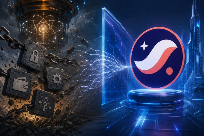 The image depicts a dramatic scene where chains, locks, and encrypted symbols (representing traditional cryptography) are being shattered by a quantum energy beam aimed at the Starknet logo, symbolizing how quantum computing could break existing blockchain security.

This visualizes the post's warning that blockchains will face a quantum reckoning—requiring new cryptography, wallets, and protocol upgrades—while the accompanying text frames Starknet as potentially better positioned to handle this transition than other chains.