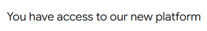 The image displays the text "You have access to our new platform" in a stylized, blurred font against a white background. This appears to be a teaser announcement from Blockworks, hinting at the launch of a new platform, which aligns with the post's excitement about upcoming developments and the comparison between Blockworks' advanced terminal/data tools and Messari's more basic offerings.