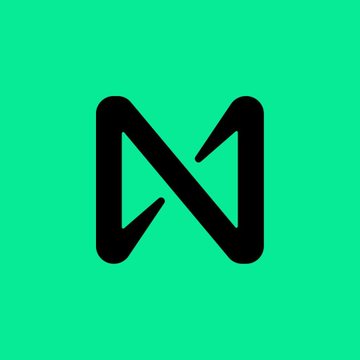 In the image, there are two letters, N and M, which make up the word "NEAR". The surrounding elements appear to be a green color, creating a contrasting backdrop for the black letter design. Below this scene of visual elements, there is text that reads, "NEW: NEAR says NEAR Intents has surpassed $20B in all-time volume." This statement suggests that the image could be part of an advertisement or promotional material promoting Near as a popular messaging app with significant user growth and revenue. The green background further emphasizes the focus on this message related to Near's expansion and success.