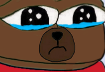 The image features a brown bear with big eyes, looking sad or upset as if it has been through some bad experience. The bear's expression conveys a sense of disappointment or distress. The caption below the image reads "just ruined my perfect entry". This phrase suggests that the bear's appearance in the image might have been a result of an accident or mishap, possibly causing damage to something important to the artist who created it.