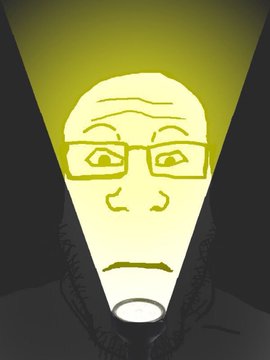 The image features a man wearing glasses, with his face illuminated by a bright light coming from behind him. The man appears to be looking directly at the camera, creating an interesting visual effect. In the background of the image, there are two other people who seem to be engaged in a conversation or activity. The post includes text that reads "ETH longed BTC while BTC was fighting over 60k". This suggests that the man with glasses is involved in some sort of cryptocurrency-related situation, possibly related to Bitcoin.