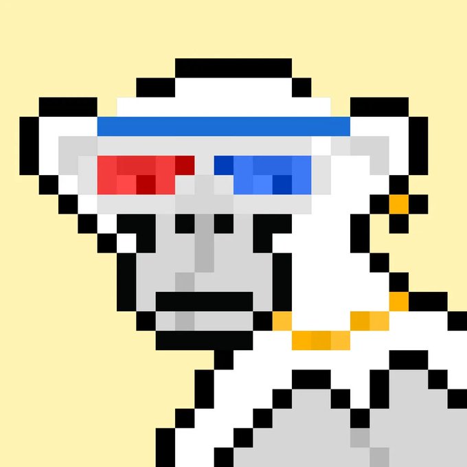 A pixel art monkey with anaglyph 3D glasses (red and blue lenses) representing the "Monkey Phunks" NFT collection. The image ties to the post by visually showcasing the Monkey Phunks character while highlighting the collection's 19 XRP floor price and inclusion on the PARC collection page.