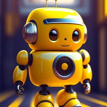 A cheerful yellow cartoon robot with a glossy finish stands in an urban alleyway, its big eyes and small antenna giving it a friendly, optimistic appearance—visually symbolizing the excitement of a trader celebrating massive gains. The image complements the post about Unipcs achieving a 37x return on $PONS, with the robot's confident pose echoing the triumphant mood of turning a $67K USDG investment into over $2.48M profit.