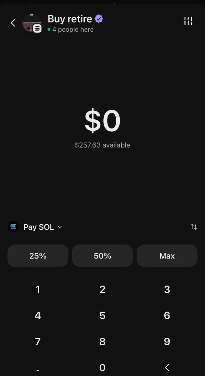 The image shows a phone screen with a black background, displaying a message about a retirement account. The text on the screen reads "Happy DCA Friday my $Retire fam!", which seems to be related to a retirement savings account or investment opportunity.