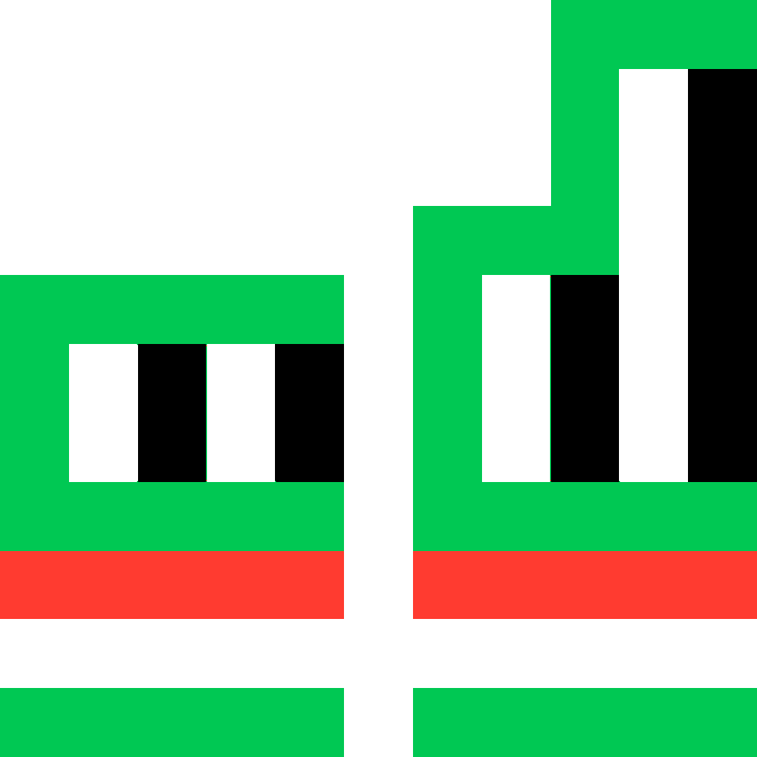 A green pixel-art character with black-and-white striped eyes and a red base, resembling a cartoon monster or alien, set against a white background. The image likely represents an entry from a collaborative 11x11 pixel art project that received over 3,000 submissions from 136 artists.