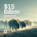 A thumbnail-style image with text reading '$15 Billion', showing bison walking through a misty landscape, likely a YouTube video preview.