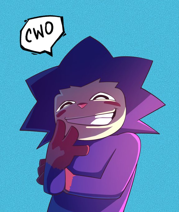 A purple, spiky-haired cartoon character with pink cheeks grins mischievously with a speech bubble reading "CWO," visually representing the playful mascot of the $CHOG meme coin being promoted as a new NFT utility for holders.