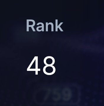 The image displays "Rank 48" on what appears to be a Variational points leaderboard interface, matching the post's mention of cracking the top 50 rank and now sitting at number 48.