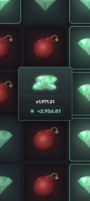 A pop-up over a grid of gambling-style icons shows a payout of "x1,971.21" with "+2,956.81" added, suggesting a big win from a crypto or token giveaway tied to the $100/2x $50 USDT drop promoted in the post.