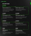 A dark-themed digital landscape showing a list of solutions or projects with green progress indicators and text entries, likely representing a roadmap or pitch submission related to Web3 development tools and user privacy. The accompanying post references this as a submission to a roadmap revealing decision-making between user privacy and familiar development tools, with the image serving as a visual ledger of the point-by-point comparison.